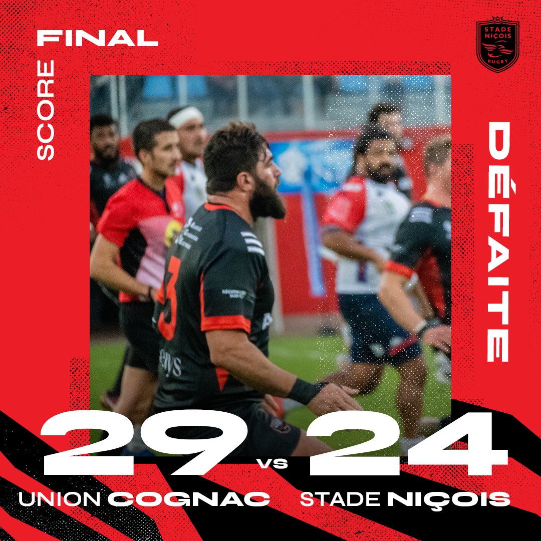 nissarugby's tweet photo. Défaite pour le Stade Niçois à Cognac
Les azuréens s’inclinent mais prennent tout de même le point de bonus défensif qui leur permet de consolider leur place dans le top 6 !
#UCSvsSN #Nationale #IssaNissa #NissaRugby #AquìEsNissa #Nice06 https://t.co/uqZQOplk8t