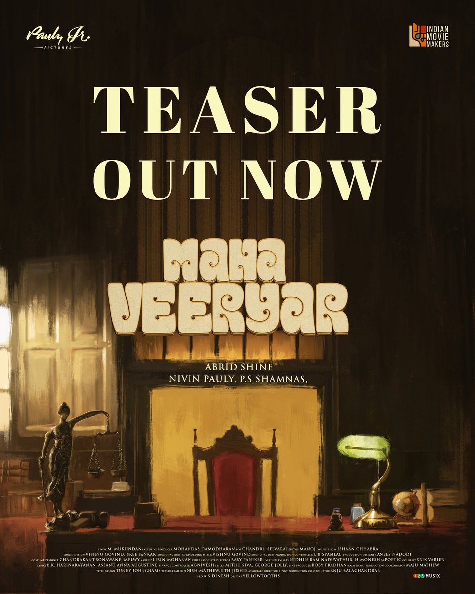 BOCIndia's tweet photo. Teaser of Malayalam film #MahaVeeryar starring #NivinPauly #AsifAli, #Lal, #LaluAlex, #Siddique &amp; #ShanviSrivastava, is out now! Directed by #AbridShine, produced by #NivinPauly &amp; #PSShamnas. #MahaVeeryarTeaser https://t.co/GpM50ZAvjE https://t.co/YrroJ5QEgH
