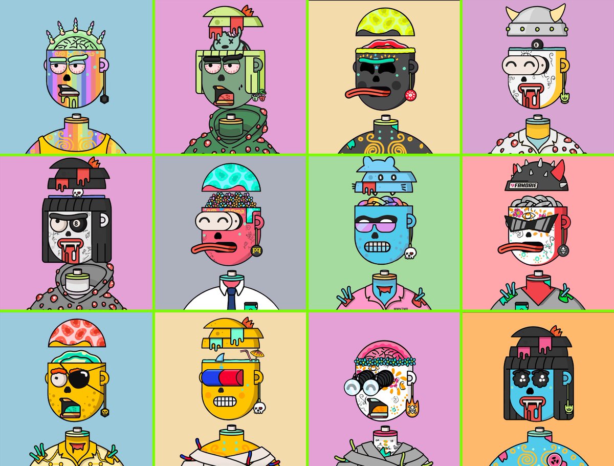 Busy but definitely exciting week! Had a blast creating these @CryptoMories x <a href="/ThePossessedNFT/">pssssd</a> derivatives for the #Famorie! Thanks everyone for the love and see you at the lab 👀🧪❌♥️