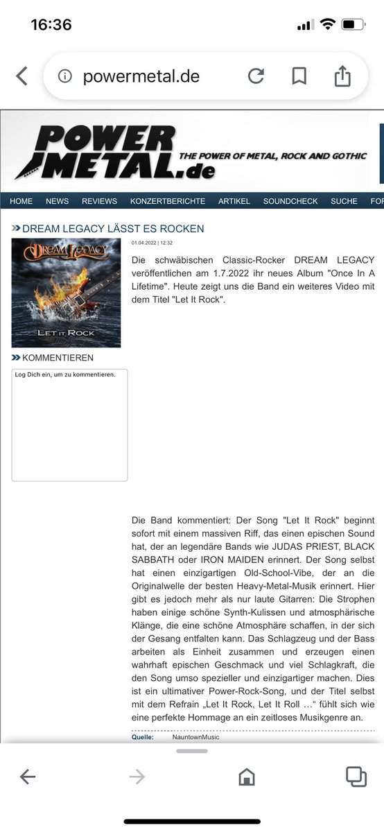 Thank you very much powernetal.de for your awesome review of our new single “Let It Rock “

powermetal.de/news/news-DREA…