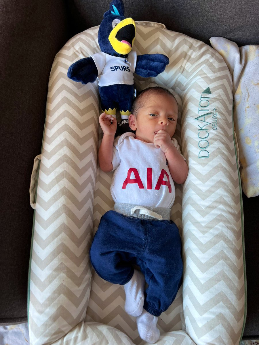 kruser321's tweet photo. 18 days old and all he knows are Tottenham wins. Let’s keep it going today boys! #COYS #MyPLMorning 

@NBCSportsSoccer @SpursOfficial https://t.co/BZIOQZiQcw