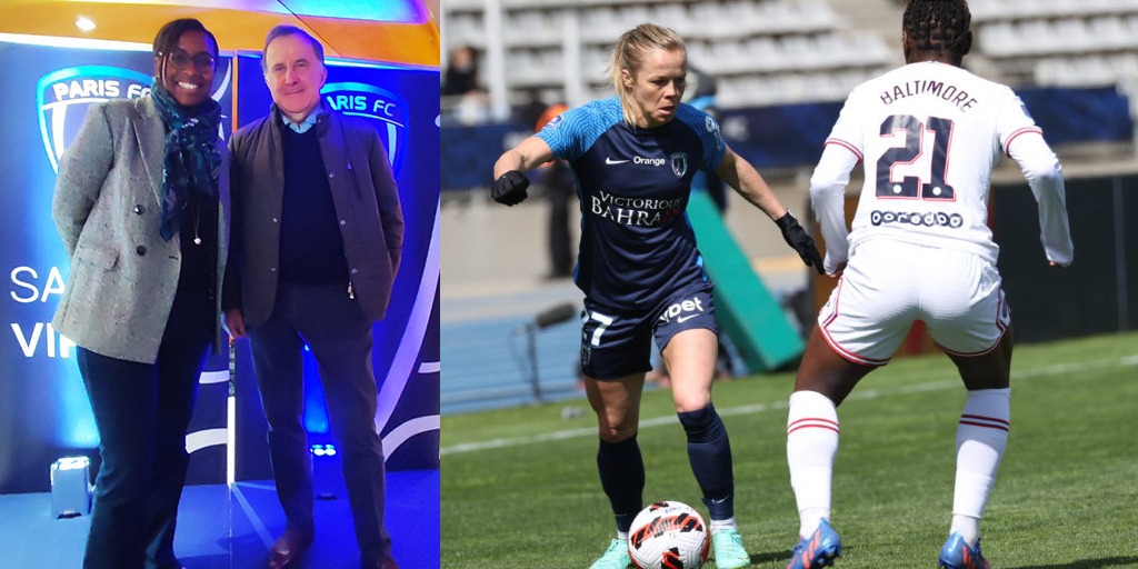 JoelleMonlouis's tweet photo. [@D1Arkema] Dimanche ☀️ à @stadecharlety où à l'invitation de @MarieTerroni (#BELFA, @LPIFF75 et @PFC_feminines), j'ai assisté à la très belle performance du club en plein boom du Président #PierreFerracci face au @PSG_Feminines dans le derby de la capitale 🔥 #PFCPSG" https://t.co/nhOGxhBmFL