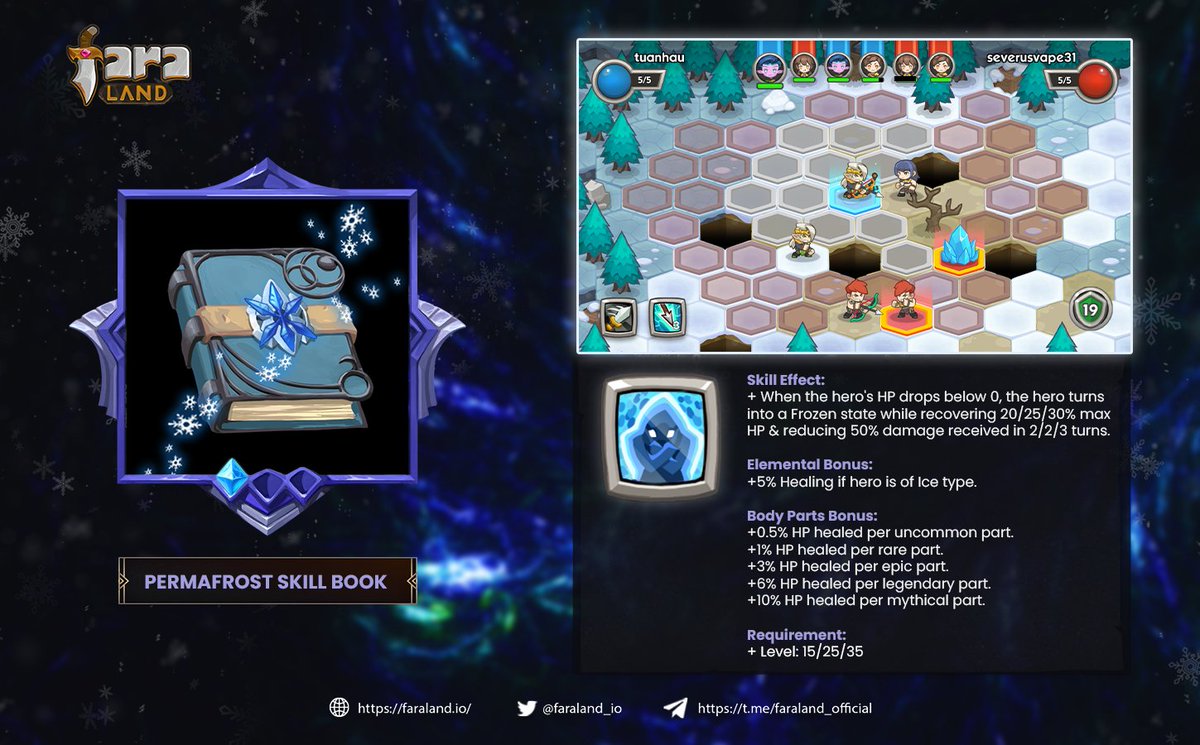 Preview Skill Book - Permafrost ❄️ ️

Passive skill suitable for all heroes 🤩

Have you already owned this Skill book❓

Don't forget it's more effective to use on ice elemental heroes 💪

#Faraland #SkillBook