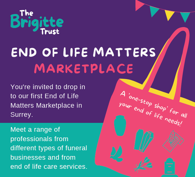 Thinking about funeral plans is tough, but something we should all do. Drop in to Brigitte Trust’s End of Life Matters Marketplace, 5 May, 2-7pm at Guildford’s Holiday Inn to meet professionals from different types of end of life services, plus ACS staff. brigittetrust.org/end-of-life-ma…