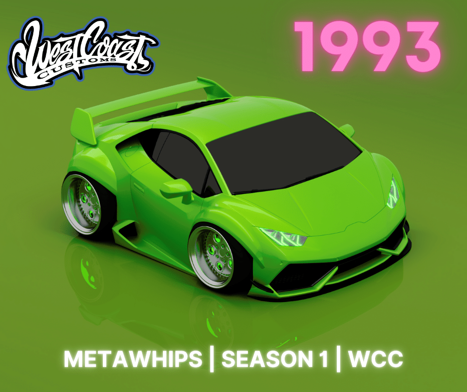 🔥 1993 is such an important number in West Coast Customs History. Not only is this the year of establishment, but 1993 will be the number of MetaWhips in Season 1. Holders from Season 1 will be voting on quantity and additional body styles for the next season. #NFTCommunity