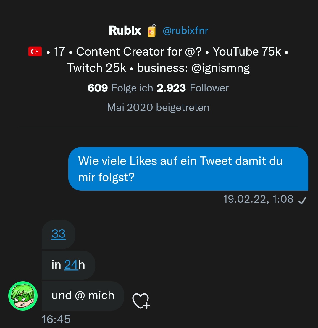 <a href="/rubixfnr/">RUBIX</a> folgt mir bei 33 Likes also alle bitte liken und retweeten pls