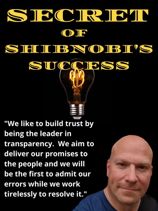 GodwinA885's tweet photo. Show me any leader or Dev that accept his mistake and apologize openly and publicly and I will show you the best Leader and Dev team I have ever seen #Shibnobi 
Shibnobi is the best project to be involved with.
It's going to change lives. Thanks Cliff for being there for Us https://t.co/5Zo81bt0Ob