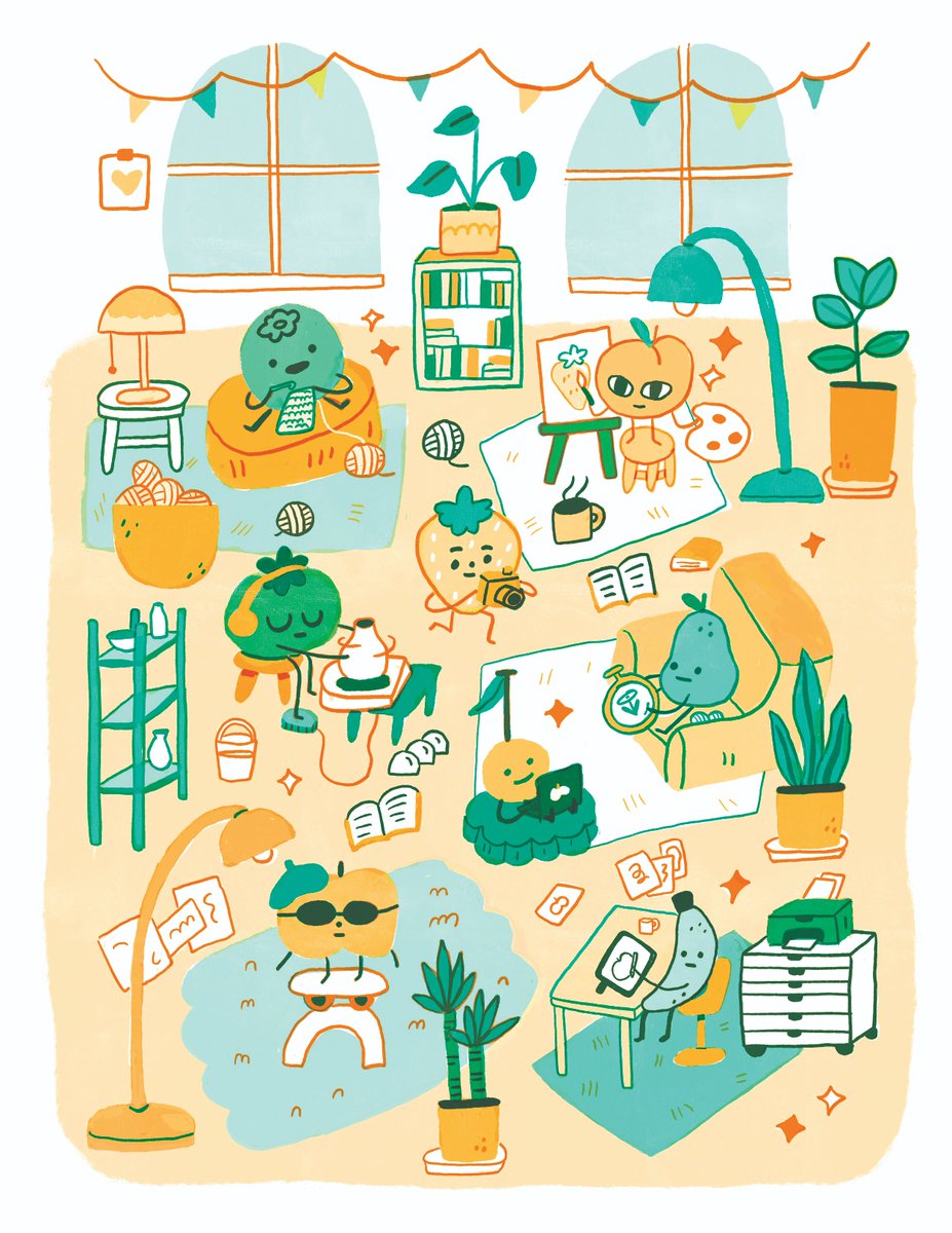 meganwangart's tweet photo. fruit art studio! ☆ https://t.co/Wm6rpmfwg5