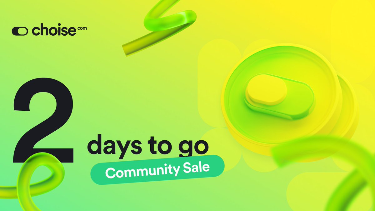$CHO Community Sale is coming!

📅 Date: April 5
📍 Place: Crypterium app (Crypterium.com)
💵 Price: $0,15 (-25% from IDO price)

Launchpad Video guide: youtu.be/Fi1O-N38kzI
Text guide: docs.choise.com/more/community…

min $100 max $10 000

#IDO #TokenSale #ICO #METAFI