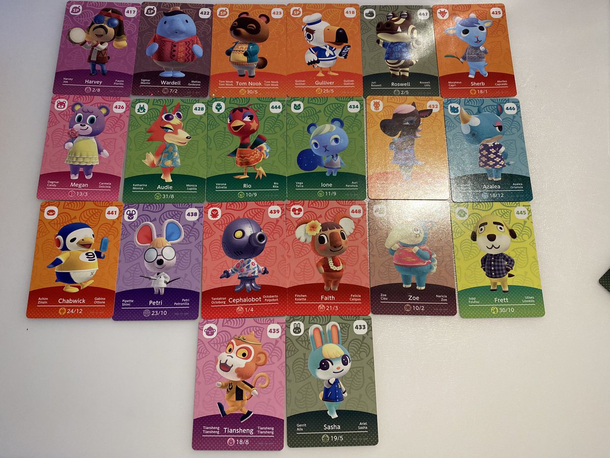 MuiACNH's tweet photo. Voici toutes mes doubles de cartes amiibo ! Je cherche à les vendre ou à les échanger ! Contactez-moi si vous êtes intéressé ! ☺️🌸

#ACNH #AnimalCrossingNewHorizons https://t.co/mY9rCPhYtg