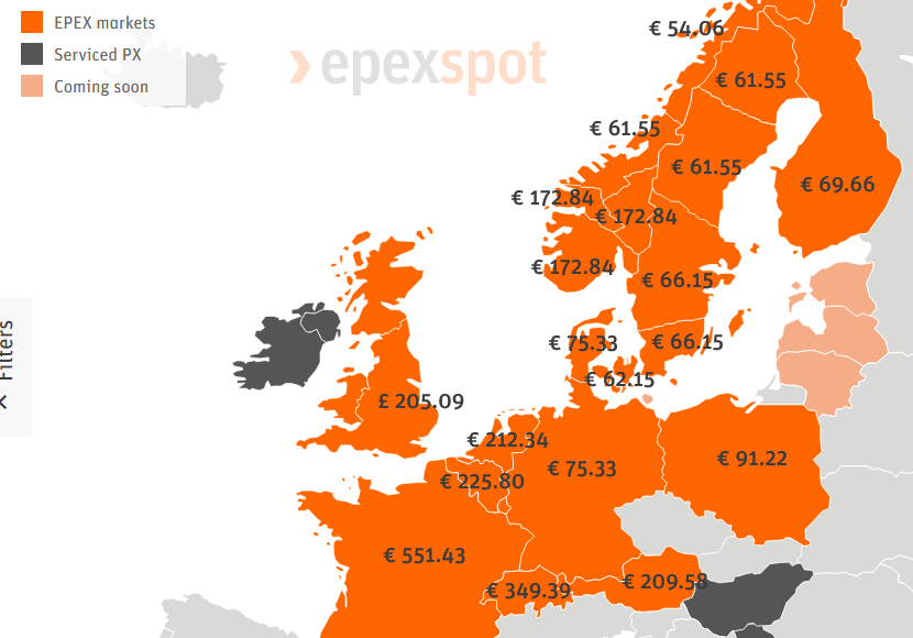 IWR_News's tweet photo. Atomkraftwerke liefern nicht: Rekord-Tagesstrompreise für morgen: Frankreich: 55,1 ct/kWh, Schweiz: 34,9 ct/kWh, Deutschland: 7,5 ct/kWh, aktuell produziert 50 Prozent der franz. AKW-Leistung keinen Strom, IWR-Hintergrund vom Jan 2022: https://t.co/X3DX3vPthJ #Strom #Energiekrise https://t.co/6nUpC2shOc