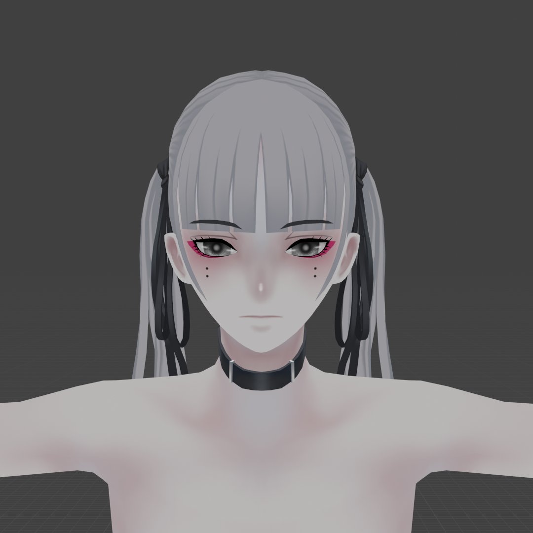 イラストの顔の変更に伴いモデルの顔も変更した。

#3D #b3d 