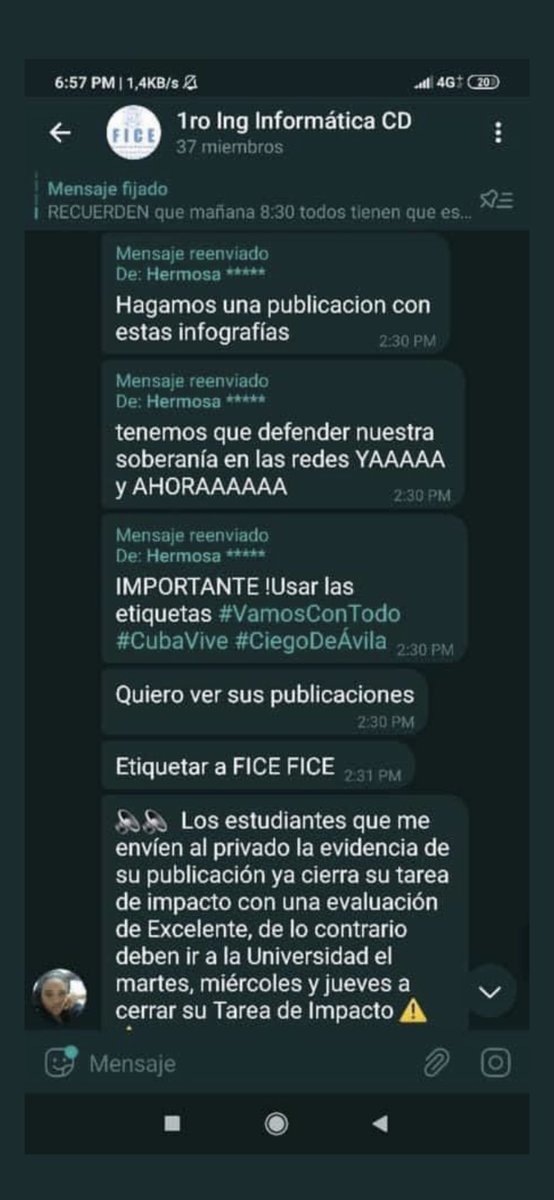 lifeandfreedoom's tweet photo. @RBobymo @Josmanu48654002 @georgeyara @GHNordelo5 #SOSBoludo La respuesta está en como obligan a los estudiantes de la UCI a twitter mercadeando con sus tareas 😂 #SOSCuba por cada estudiante que obligatoriamente tenga que fingir ser ROBOILUSIONARAIO para graduarse y después LARGARSE PQ EL comunismo es una boludez https://t.co/mKAbODUQcP