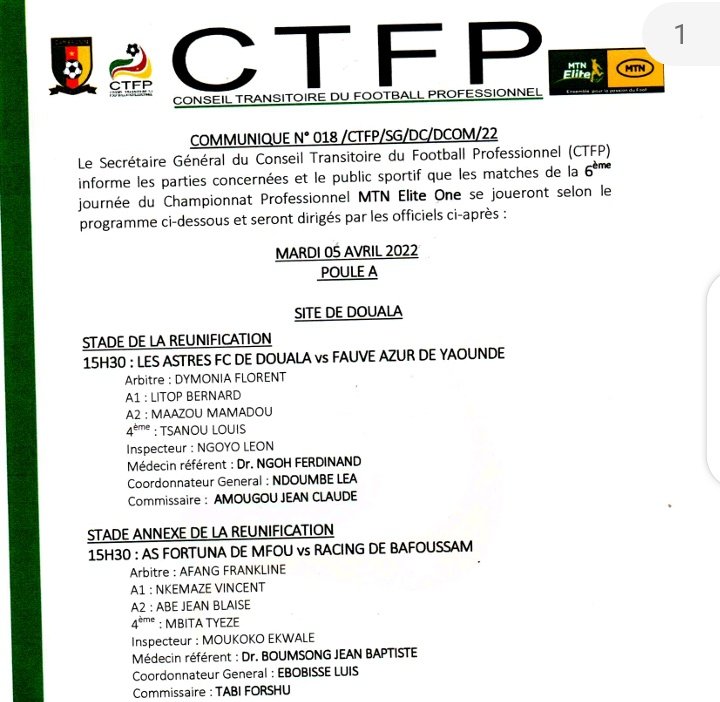 RACING_TPO's tweet photo. [À nos agendas respectifs ✍🏿📆]
Jj-2

Mardi 05 Avril à 15h30 au stade annexe de Bepanda #Day6 #MTNEliteOne2022 #ASFRAC

#TPO4Life ❤️🤍 https://t.co/vIKUXtfHqj