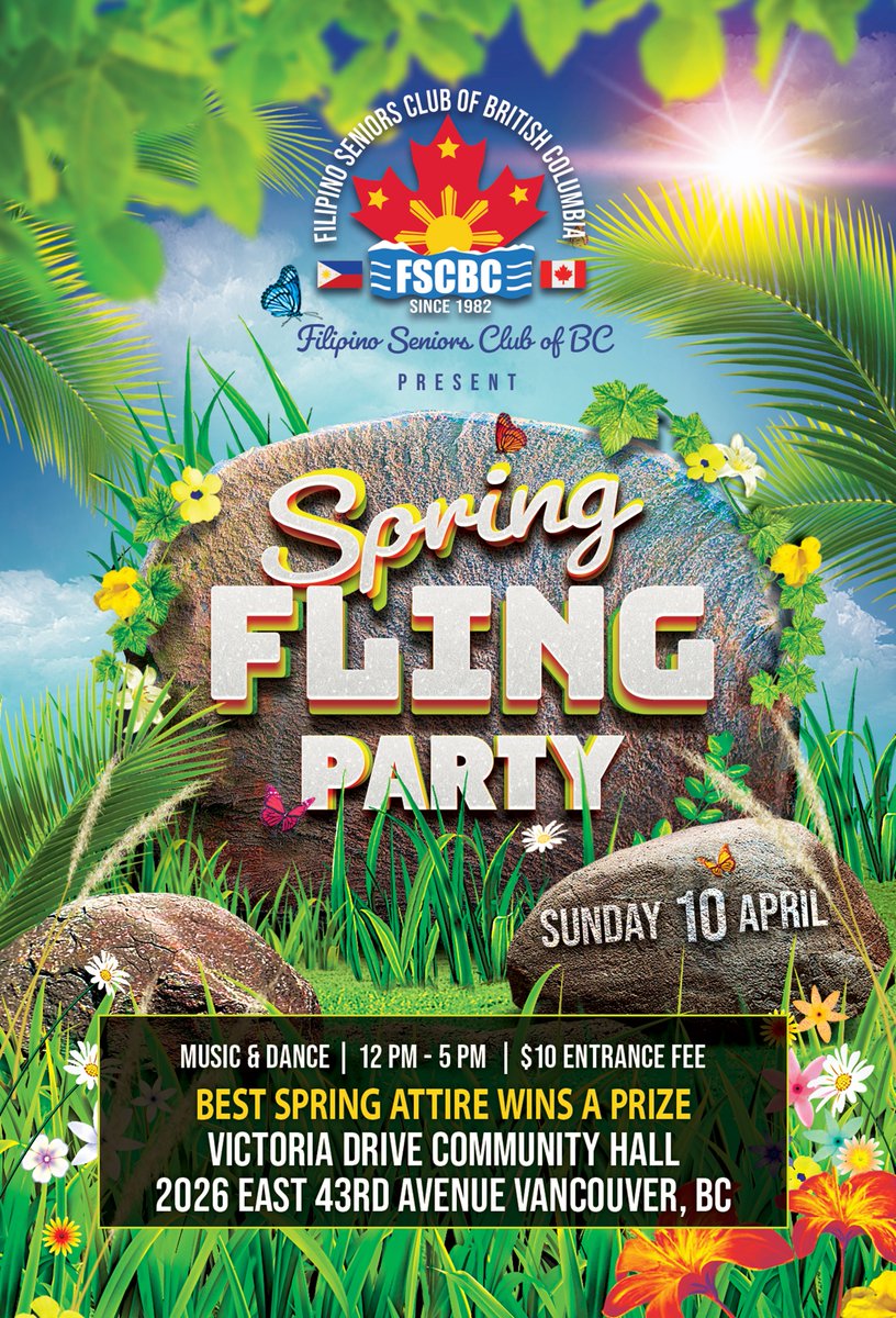 FilipnoSeniors's tweet photo. FSCBC invites seniors at Spring Fling Party on April 10, 2022, between 12:00 pm to 5:00pm... #fscbc #filipinoseniors #seniorsprogram https://t.co/UdHM4L1N7c
