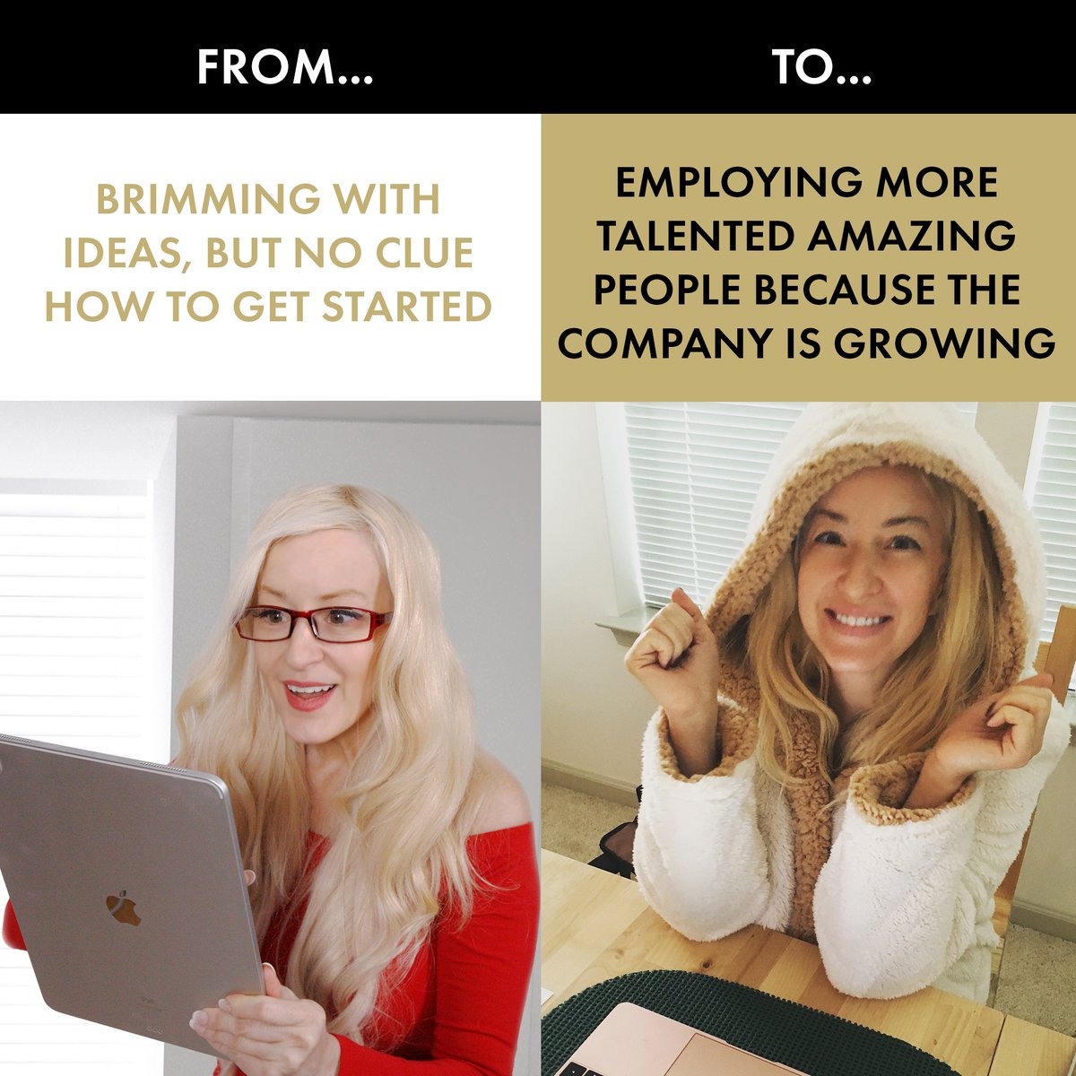 How it started/How it’s going…pretty freaking well I’d say! Condensing my years with Fortune 100 brands into a course (STAY TUNED!) wasn't easy, but I’m so proud of myself and my team. Budding entrepreneurs - this is your sign to go for it! #entrepreneur #brandingcourse