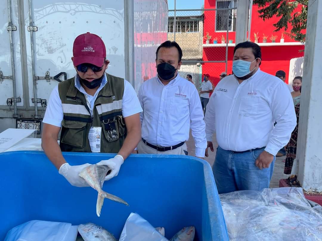 SaludCampeche's tweet photo. Personal de la #Copriscam de #Carmen verificó las condiciones del pescado que se entrega a la población como parte del programa Cuaresma que organizan las autoridades municipales. Previo a la entrega del producto, se constata la calidad. https://t.co/f0iieI6PXN