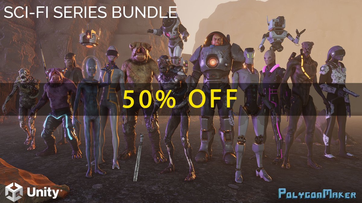 polygonmaker's tweet photo. ENDS TODAY - Time Warp Sale: 50%off Sci-Fi Series Bundle @AssetStore
https://t.co/U3djXkVBKo
#lowpoly #unity3d #gamedev #UnityAssetStore #indiegamedev #AssetStore #polygonmaker https://t.co/qfKTKRjz8p