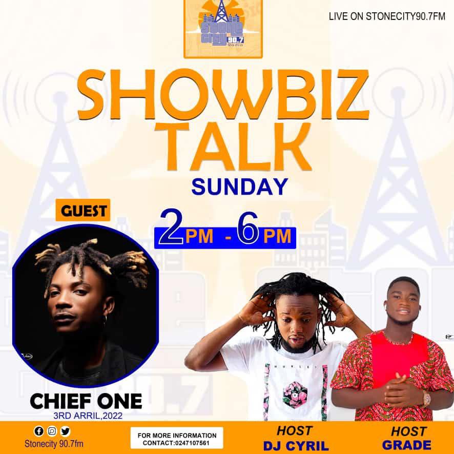 This afternoon we’re jumping on Stonecity 90.7fm. Catch <a href="/Chief__One/">Chief One</a> on #ShowbizTalk with <a href="/RealDjCyril/">DJCYRILGH</a> and Grade at 4:00pm prompt. 

Stream EP: ditto.fm/here-i-come
Watch #DuAgbe Video: youtu.be/noe2yfR3h5E