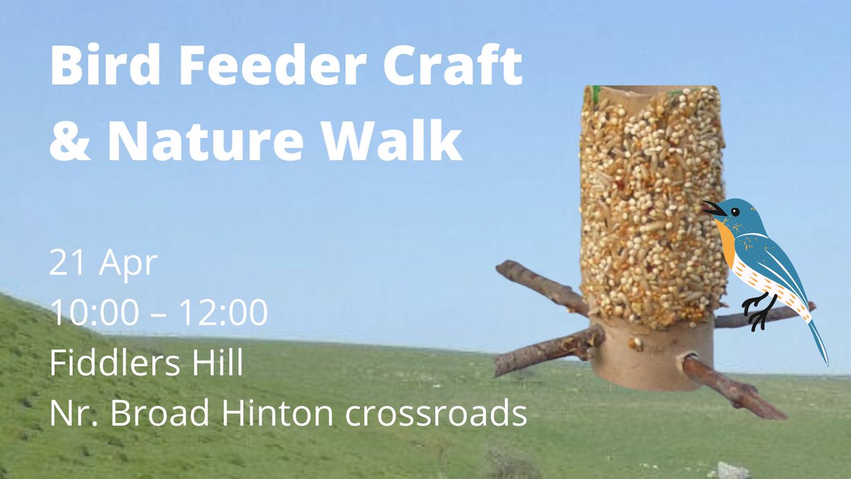 We are delighted to be bringing back workshops to the Downs starting with a free family event near Broad Hinton at the foot of the white horse. Join us Apr 21 for bird feeder crafts &amp; a nature walk. 

#marlborough  #spacefornature #familycrafts
#community 
#wiltshireevents