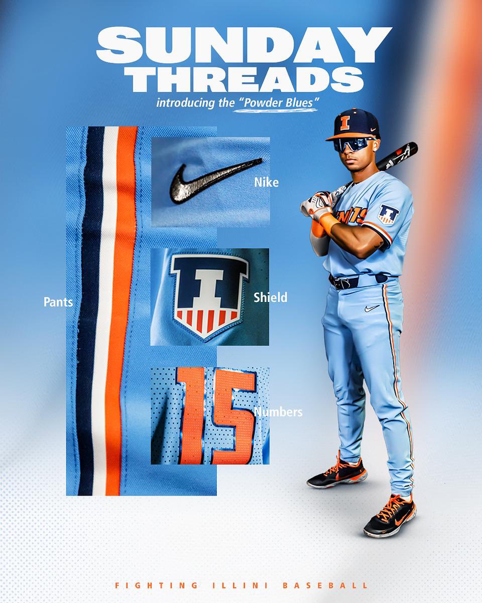 Illinois Baseball on X: Powder Blue Debut ❄️💧 Breaking out the
