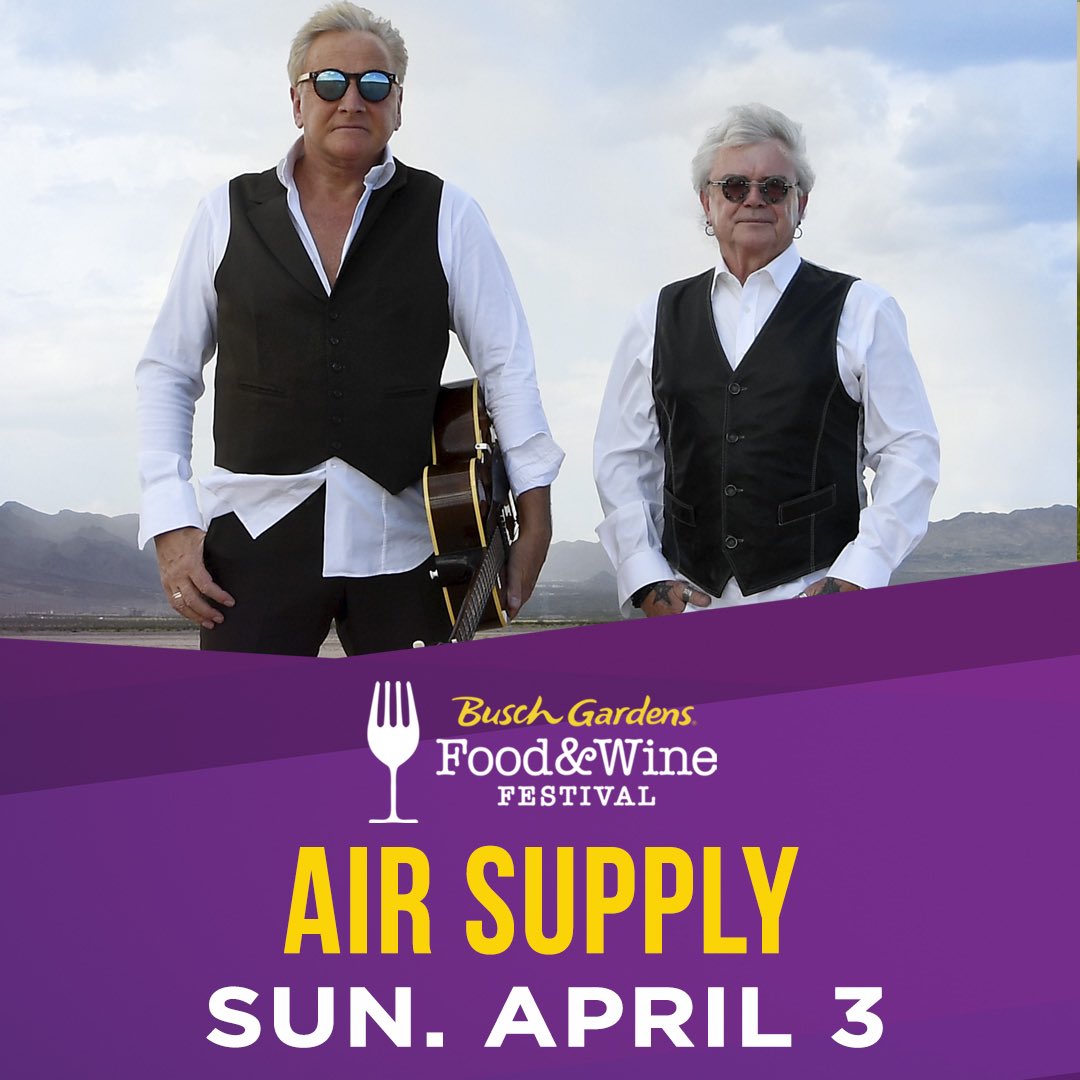Who’s ready to rock with Air Supply tonight?! The concert begins at 6pm on the Festival Field 🎶