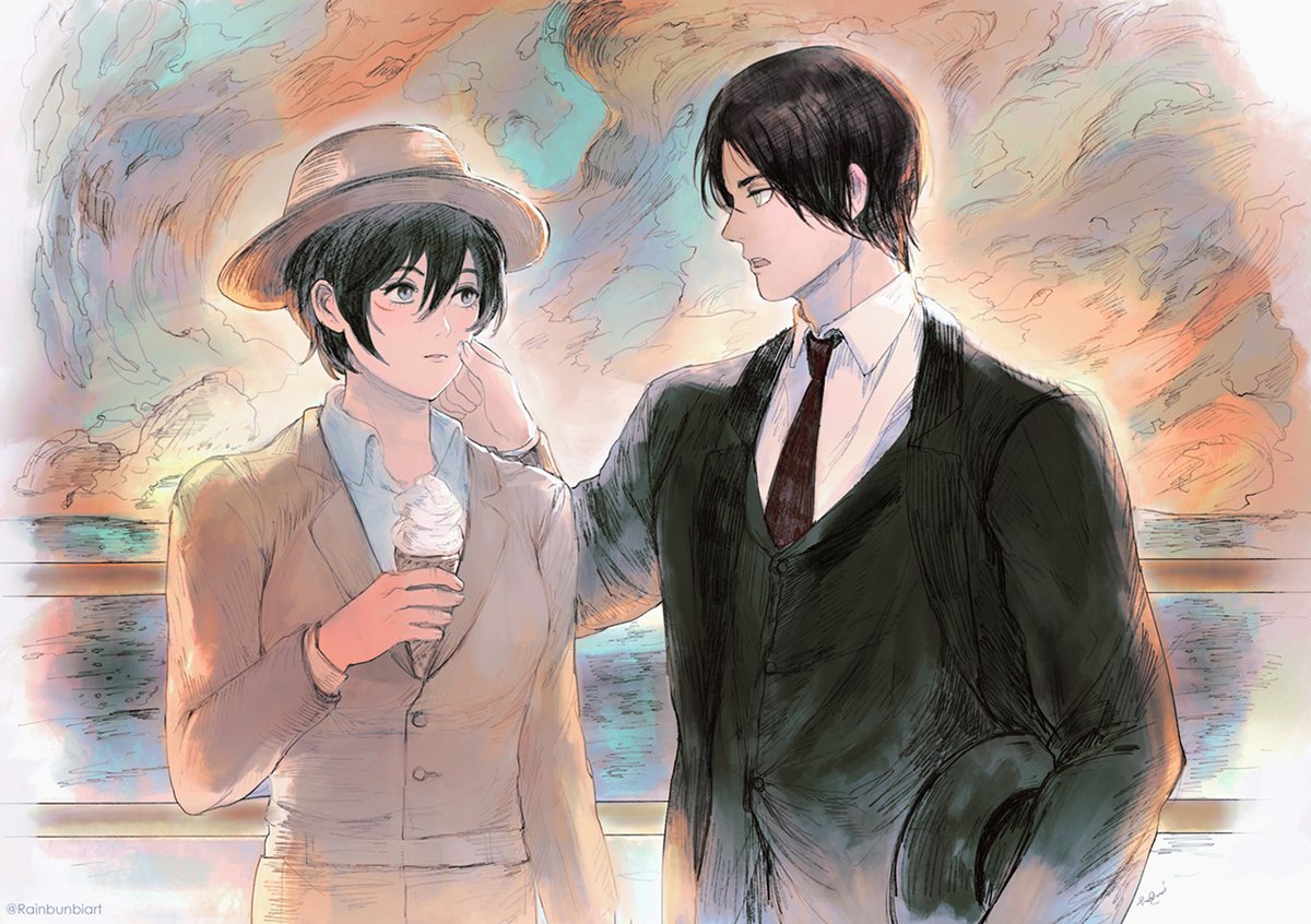 🍦♥  #エレミカ #eremika 
...I've been waiting for 2 weeks to post this 😂

#erenyeager #MikasaAckerman 
#attackontitan #進撃の巨人