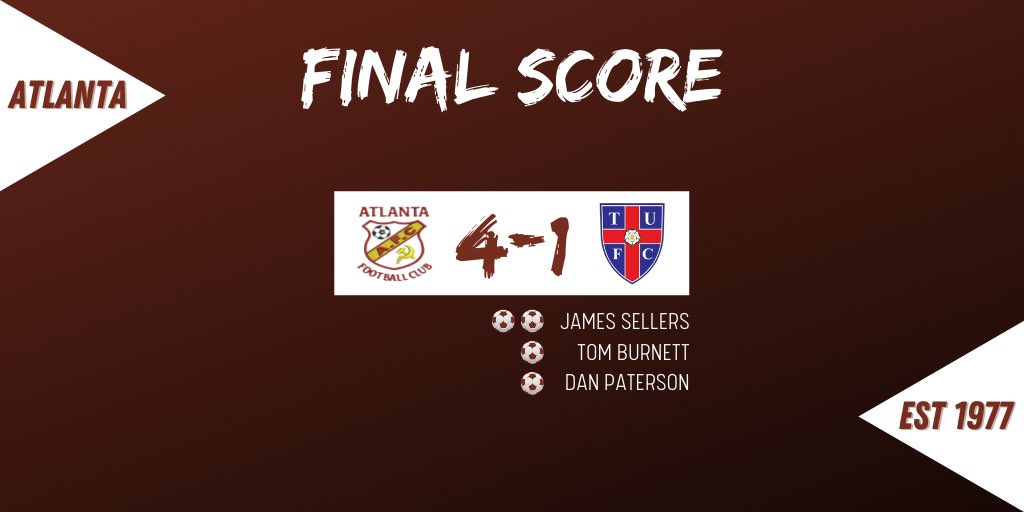𝐅𝐮𝐥𝐥 𝐓𝐢𝐦𝐞 | Atlanta force a final day showdown with 4-1 win over Thorpe. 

One Game remains. 1st vs 2nd. A Must win for the YSML Title.

👕 Home Kit Sponsor: J Fall Electrical
👕 Away Kit Sponsor: <a href="/Upper90Tips/">Upper 90 Tips</a>