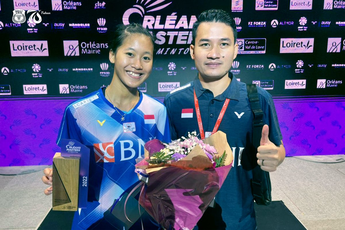 INABadminton's tweet photo. Setelah membantu tim putri Indonesia merebut gelar Juara Asia bulan lalu, kali ini Putri Kusuma Wardani raih gelar individu pertamanya di tahun 2022.

Keep it up PKW! 🔥🔥🔥

#OrleansMasters2022 https://t.co/cpaCteYjQ1