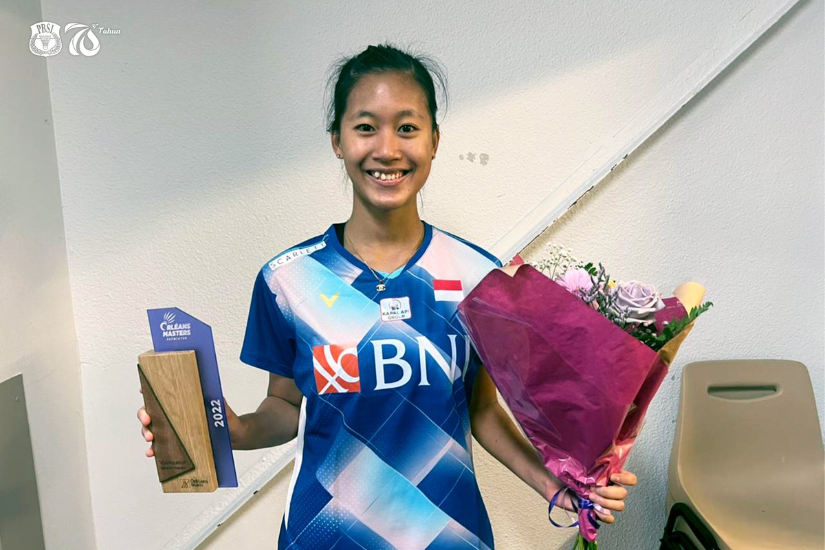 INABadminton's tweet photo. Setelah membantu tim putri Indonesia merebut gelar Juara Asia bulan lalu, kali ini Putri Kusuma Wardani raih gelar individu pertamanya di tahun 2022.

Keep it up PKW! 🔥🔥🔥

#OrleansMasters2022 https://t.co/cpaCteYjQ1