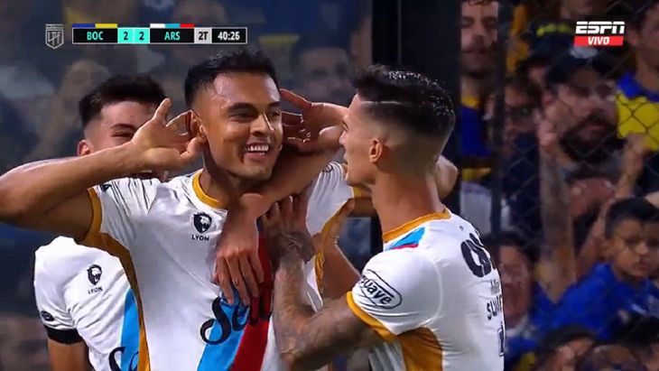 El ex tricolor, Cristian Colmán, marcó un gol para el Arsenal de Sarandí ante <a href="/BocaJrsOficial/">Boca Juniors</a>