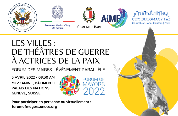 CityDiploLab's tweet photo. #Paix et #solidarité font partie des valeurs fondatrices de la #diplomatiedesvilles. Le #CityDiplomacyLab s'associe à @AIMFrancophones, @usmissiongeneva, @ItalyUN_Geneva & @ComunediBari pour un événement parallèle au #ForumdesMaires.
A suivre en direct : https://t.co/BZz3hXHmLH https://t.co/kAGF1wMozc