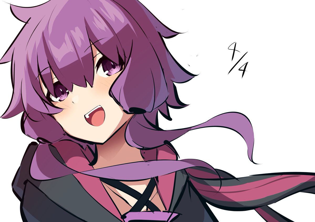 yuzuki yukari 1girl solo purple hair purple eyes criss-cross halter white background smile  illustration images