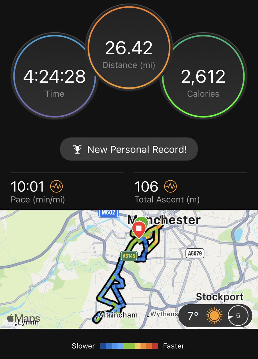 Camers1878's tweet image. 😮 What an epic running journey I’ve had over the past 2 years. An amazing and emotional experience to run the Manchester Marathon today, and in an official time of 4hrs 24mins 10secs. Smashed it!💥🏃‍♀️💪🏅
#ManchesterMarathon #runningmotivation
#lockdownchallenge #mentalwellbeing