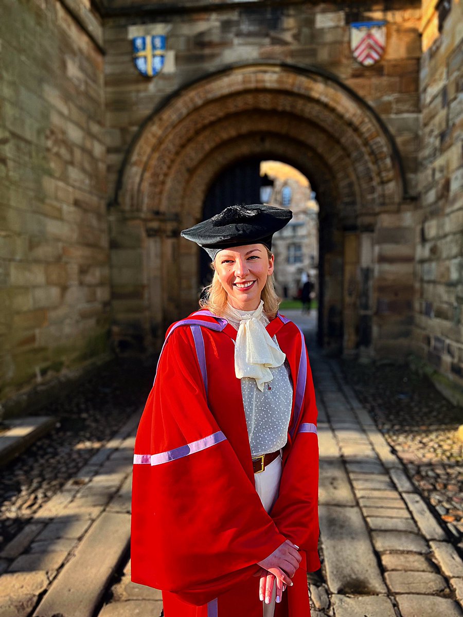 I may have been #PhDone since October 2020, but I finally got to put on the scarlet gown and #graduate from #DurhamUniversity last Friday. Looking forward to whatever comes next!