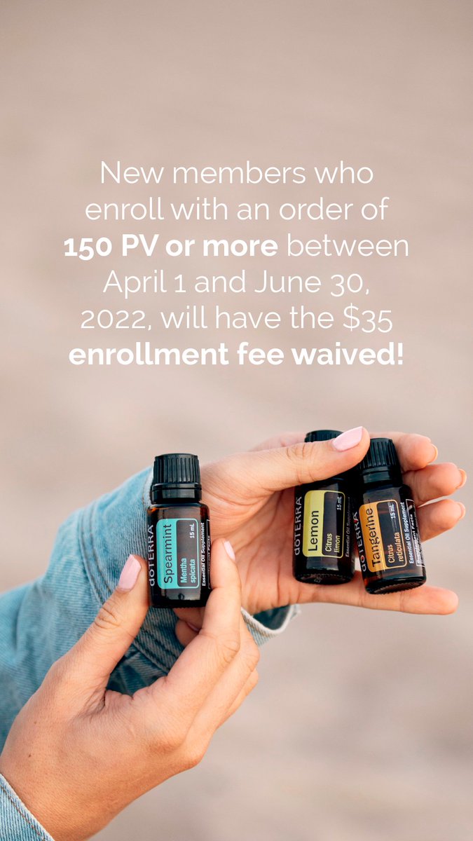 doterra's tweet photo. April's amazing deals for new members! 🥳
Learn all about the info here: https://t.co/TA8SZhcfHh
#doterra #pursuewhatspure #essentialoils #doterrabiz #enrollmentpromo https://t.co/f0OHYBADa0