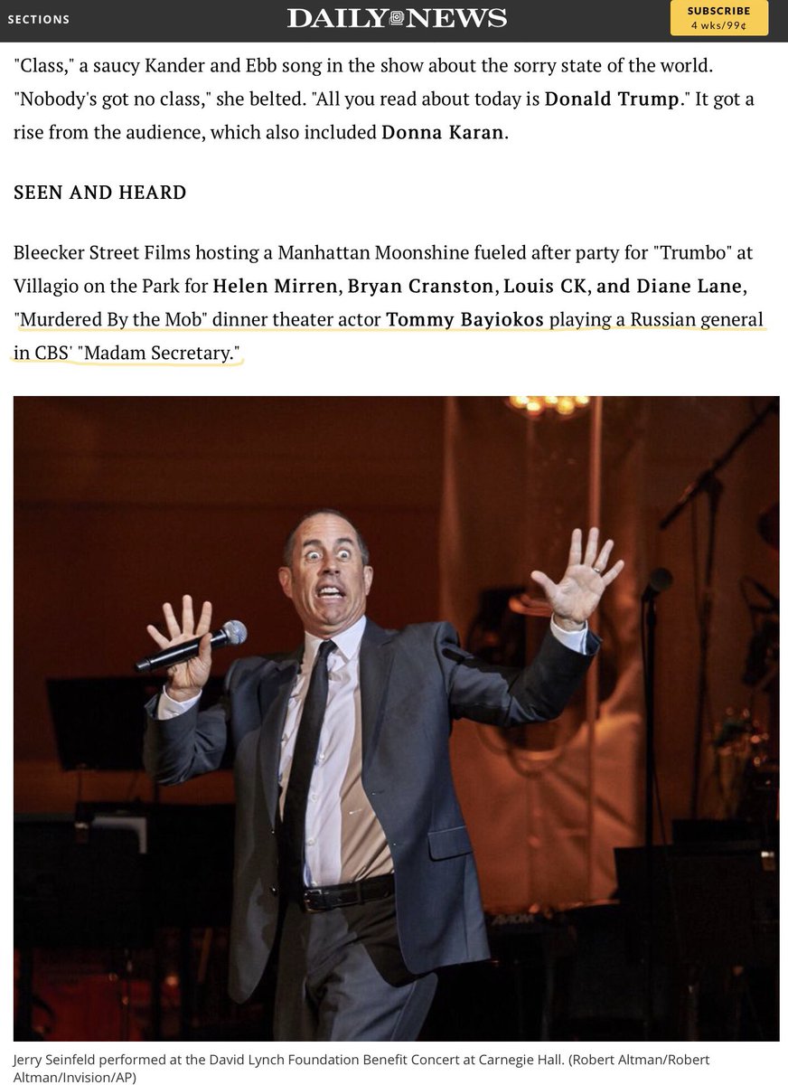 TommyBayiokos's tweet photo. See you Saturday 4/9 NYC show, and thank you Daily News for the previous mention…🇺🇸🎬🔥#TheaterNYC #TimeOutNY #NiteLifeNYC #TommyBayiokos #SeenAndHeard #Backstage #Seinfeld #ComedyShow #DinnerTheater https://t.co/Iy3GycndyB