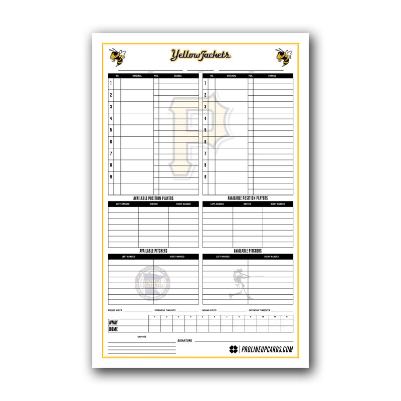 Pro Lineup Cards on Twitter "The Perham Yellowjacket's Dugout Charts