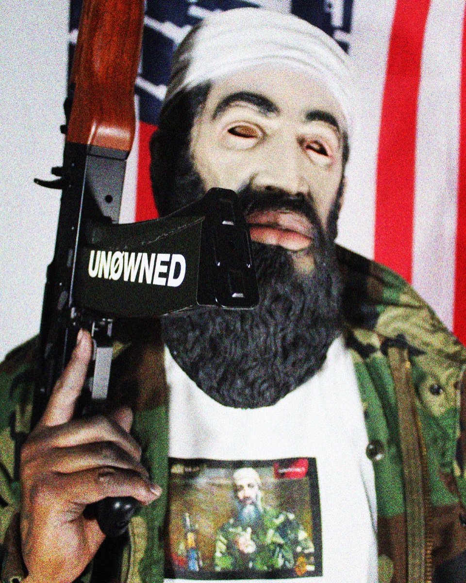 Unownedco's tweet photo. 4/3/22 Osama tees dropping this Sunday at 12PM PST/3PM EST with 2 other tees and a accessory https://t.co/jplgZzvH9K