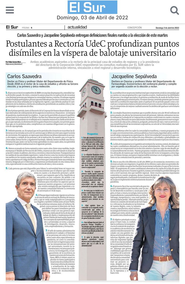 SotoBarba's tweet photo. Al leer las entrevistas, considerar la pertinente reflexión de @gamontalva:  uno de los activos + importantes de una univ. es su prestigio y que este mejora lentamente a lo largo de los años con el esfuerzo de tod@s, pero se deteriora rápidamente con acciones o dichos imprudentes https://t.co/lcOn09cxkM