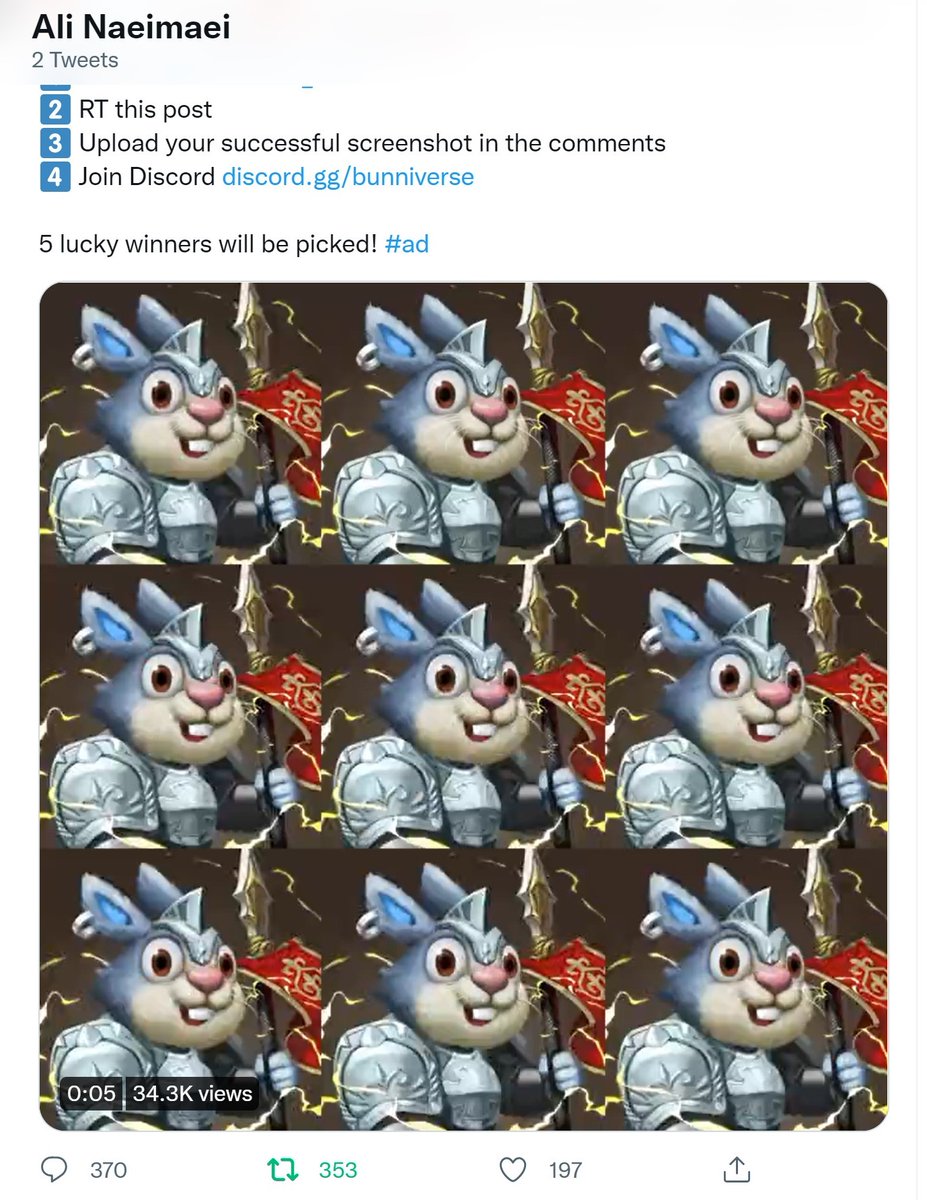 AliNaemaae's tweet photo. @9GAG @Bunniverse_NFT https://t.co/F89Txer12y