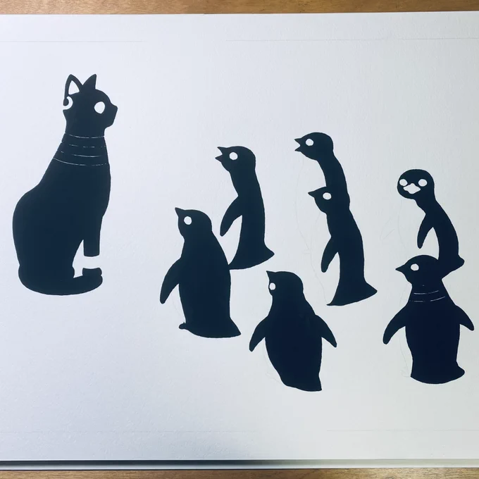 ねこ神さま 現る

坂崎千春展「ペンギン百態V・ペンギンとねこ」3/30～4/12伊勢丹新宿店
#ペンギン百態V 