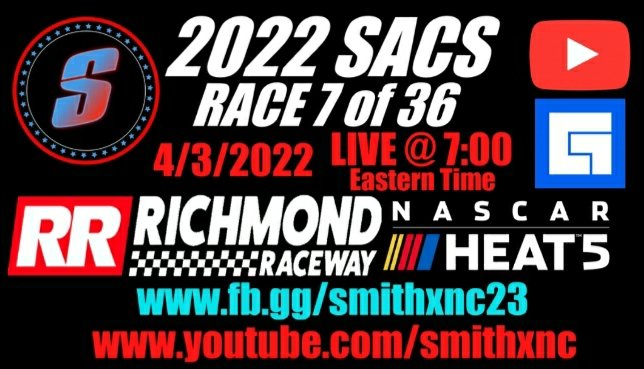 SolidRacing's tweet photo. Tune in tonight after the @NASCAR Cup Race, for SACS Race #7 from @RichmondRaceway on @NASCARHeat 5.
33 driver's will go to battle LIVE on:
https://t.co/D3mEcXdN1P
https://t.co/lKssYXlfSb

Check out this highlight video from the first 6 event's of 2022:
https://t.co/nHSltL0Vhm
🏁 https://t.co/80LCfhlrLx