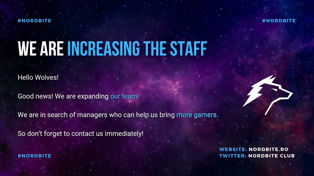 nordbite's tweet photo. Hello Wolves!

Good news! We are expending our team!

We are in search of managers who can help us bring more gamers.

So don’t forget to contact us immediately!

#nordbite #ElrondNetwork #NFTs https://t.co/PX4SK6XGlB