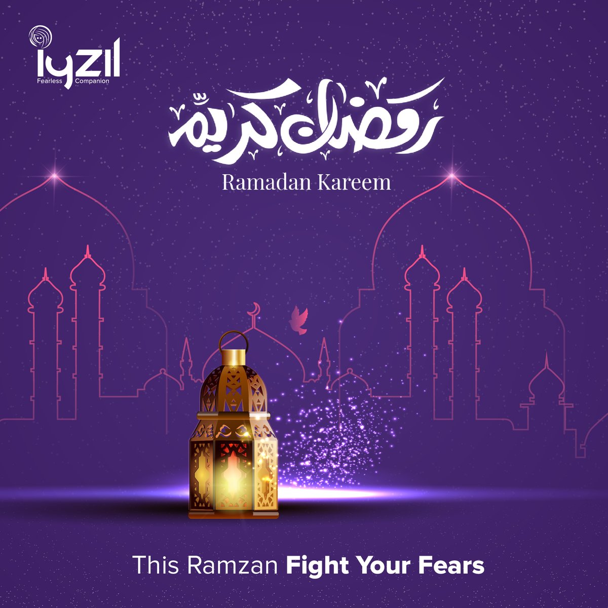 iyzilofficial's tweet photo. Ramzan Mubarak from Iyzil - Your Fearless Companion, Your Personal Safety App! This Ramzan #fightyourfears👊🏼 look within, reflect and come out stronger and better! 💜
#Iyzil #Pakistan #IyzilPakistan #fearlesscompanion #personalsafety #ramadan #fightyourfears https://t.co/JTIir0eL34