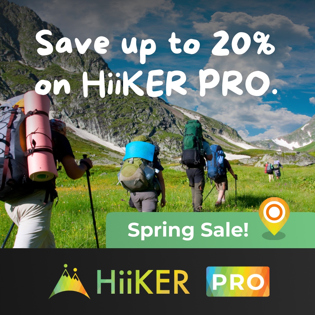 hiiker__'s tweet photo. 🌼 Our Spring Sale is still on. Get all your maps offline and save up to 20% on HiiKER PRO when you upgrade today. 🌼
#hike #trekking #mountains #hikingadventures #backpacking #camping #wilderness #hikinglife #adventure #followyourcompass #hikelife #hikemore #springsale https://t.co/OUTTaeEQK6