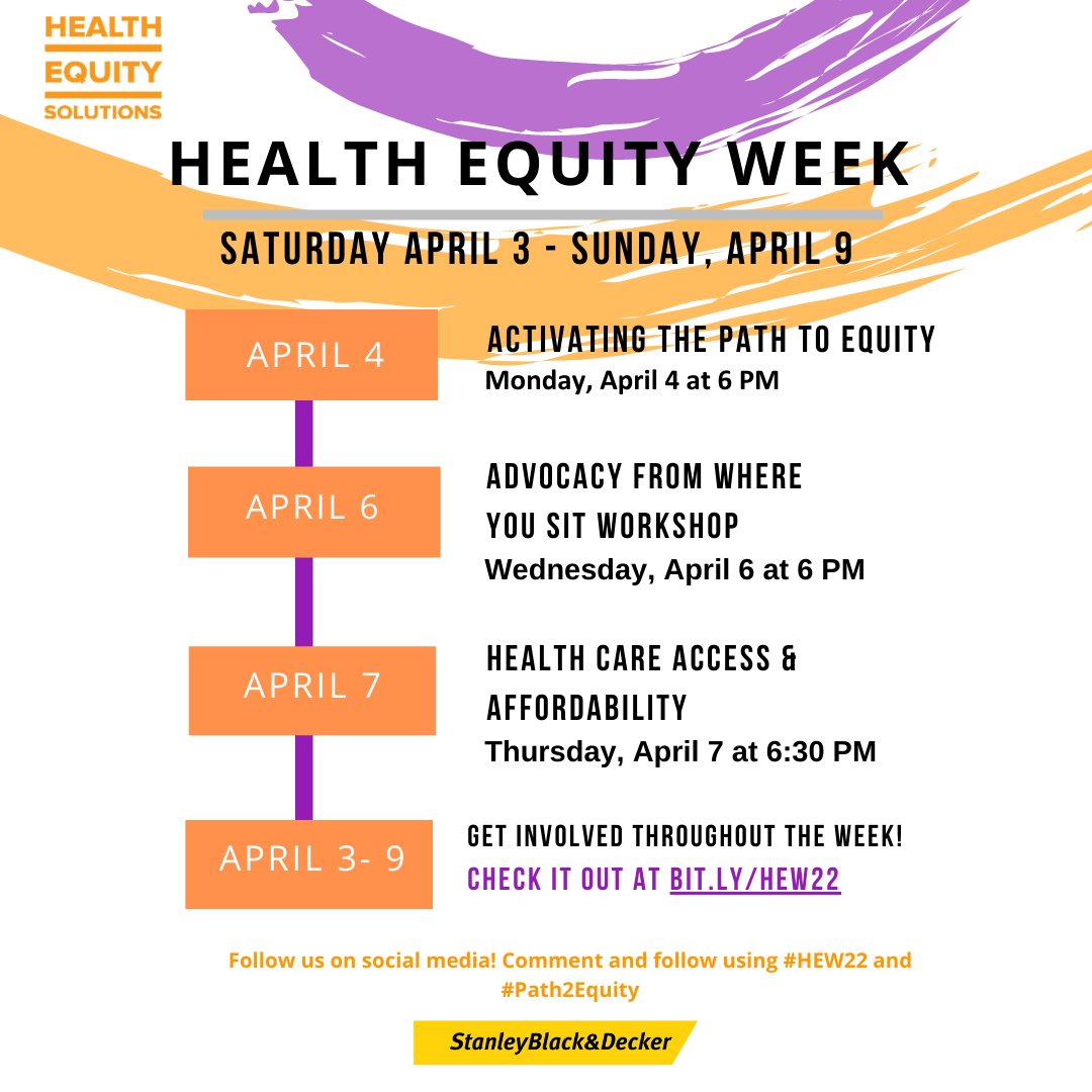 Happy #HealthEquityWeek! Looking to get engaged but don’t know how? You can raise awareness, join events, join the conversation on social media &amp; contribute to the evolving framework: CT's Path to Equity! Here’s the social media toolkit to get you started! ow.ly/Irpq50Iwpn3