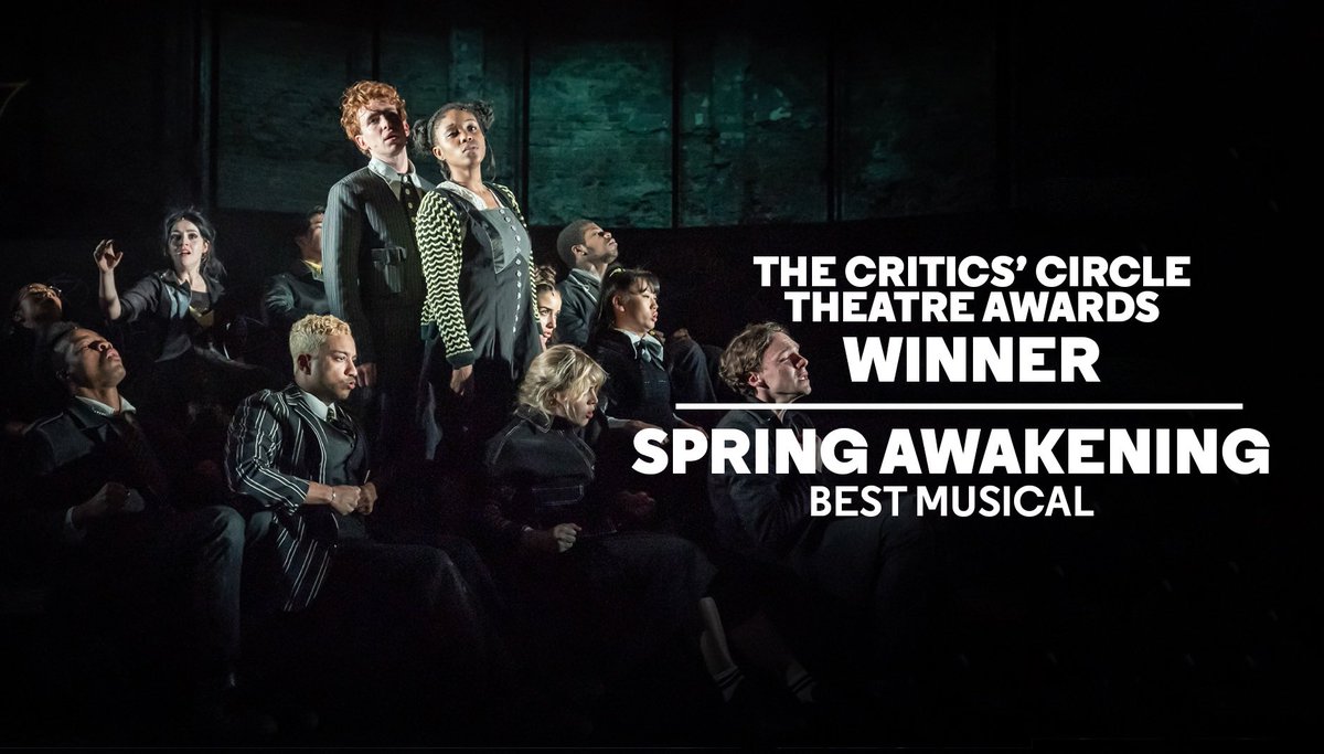 Great news 🤩 Spring Awakening wins Best Musical at the #CriticsCircleAwards 🏆 @CCTAwards

Well done to the entire cast, creatives and crew on such a brilliant production 👏👏👏