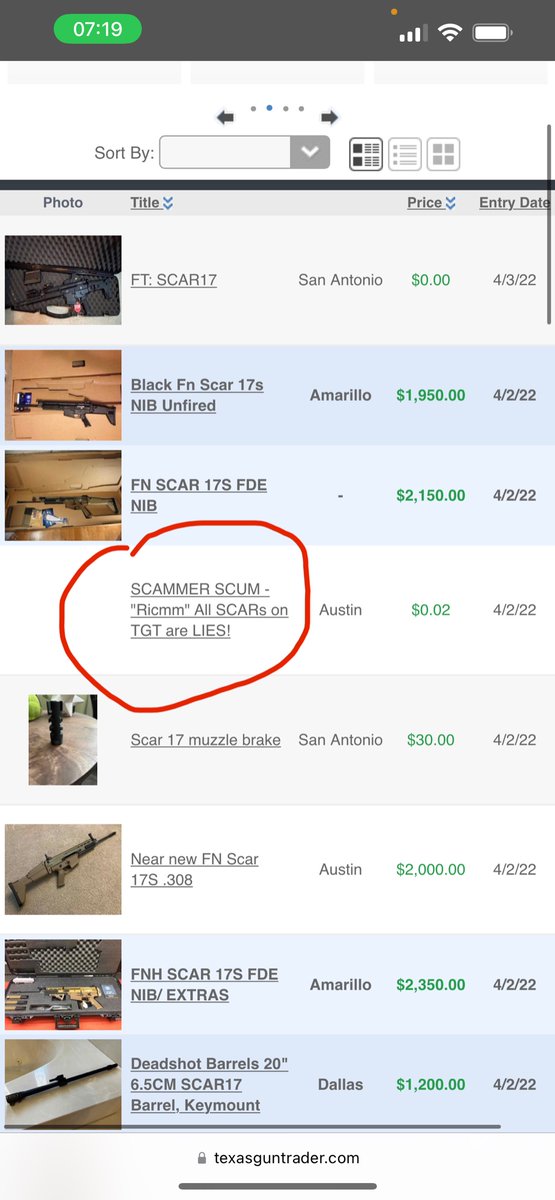MenacingFireMed's tweet photo. @FN_America do you guys have any SCAR’s 7.62 available I got scammed out of buying one and now I don’t wanna go thru anyone else I’m active military so not sure if I can buy it straight from you guys btw this is basically what happen he posted on texasguntrader https://t.co/oUFEKMoFYX