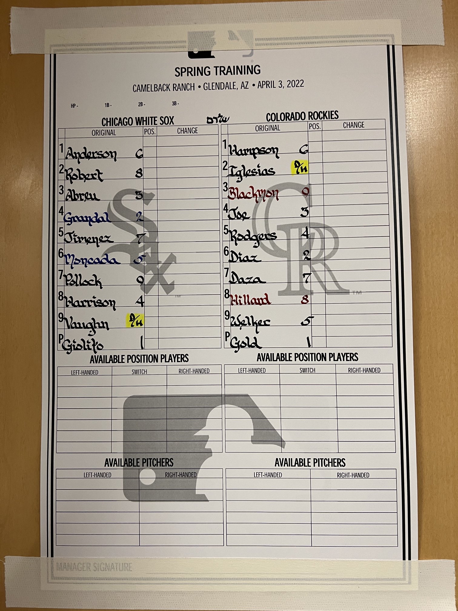 Bruce Levine on Twitter: "Andrew Vaughn will DH today https://t.co